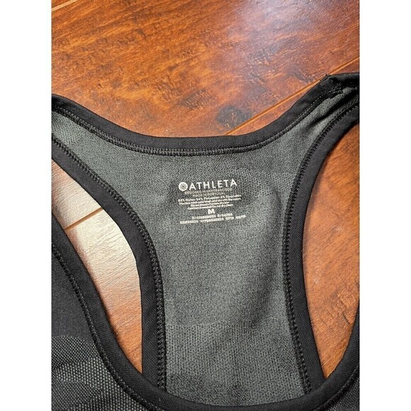 Athleta Speedlight Black Camo Racerback Tank Top Seamless Breathable Size M - Picture 2 of 4